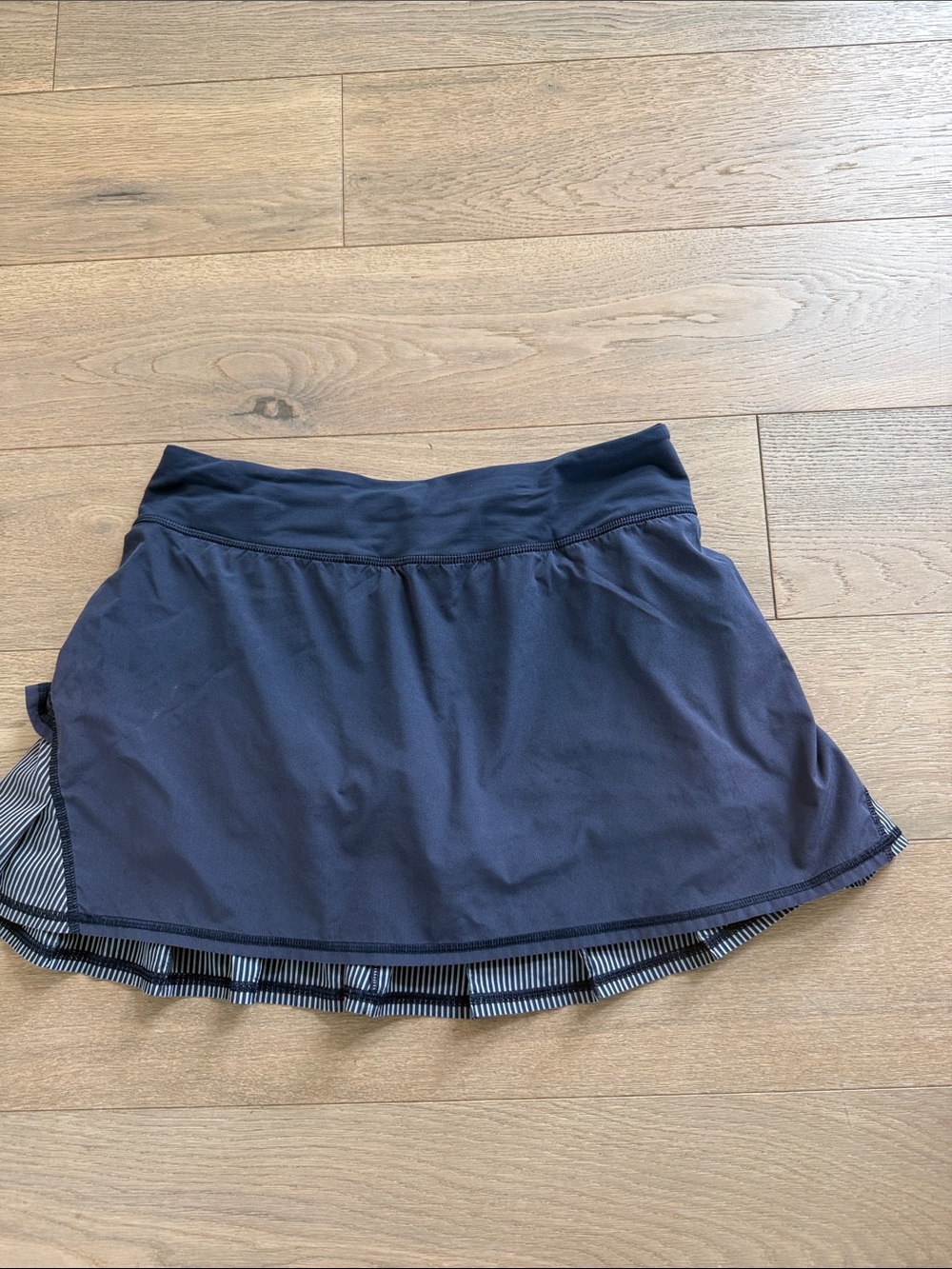 lululemon athletica Navy Mini Skirt with Striped Hem